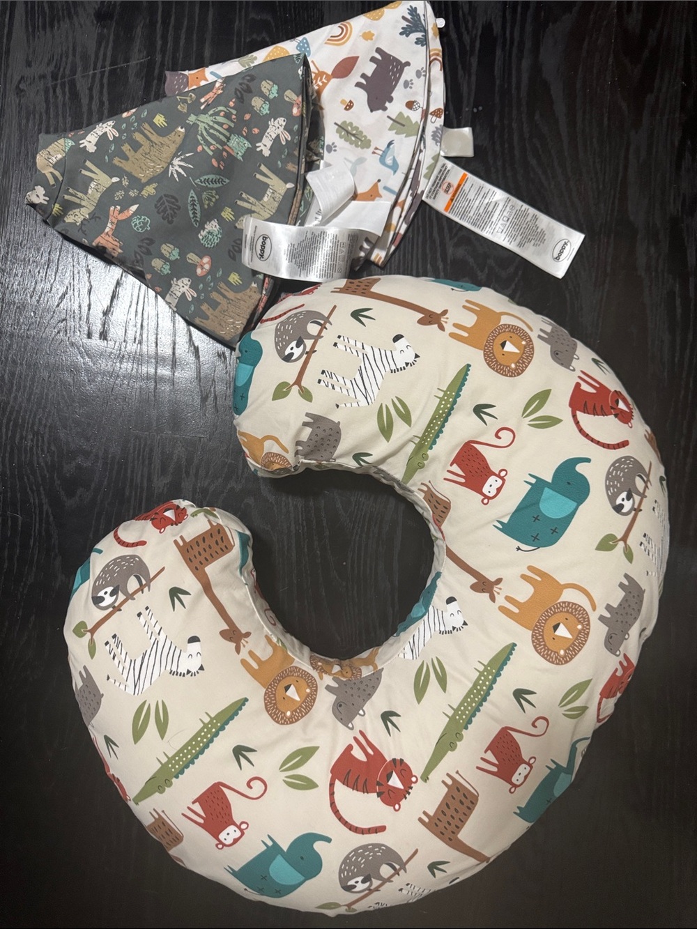 Boppy Nursing Pillow with Protective White Liner & 3 Covers